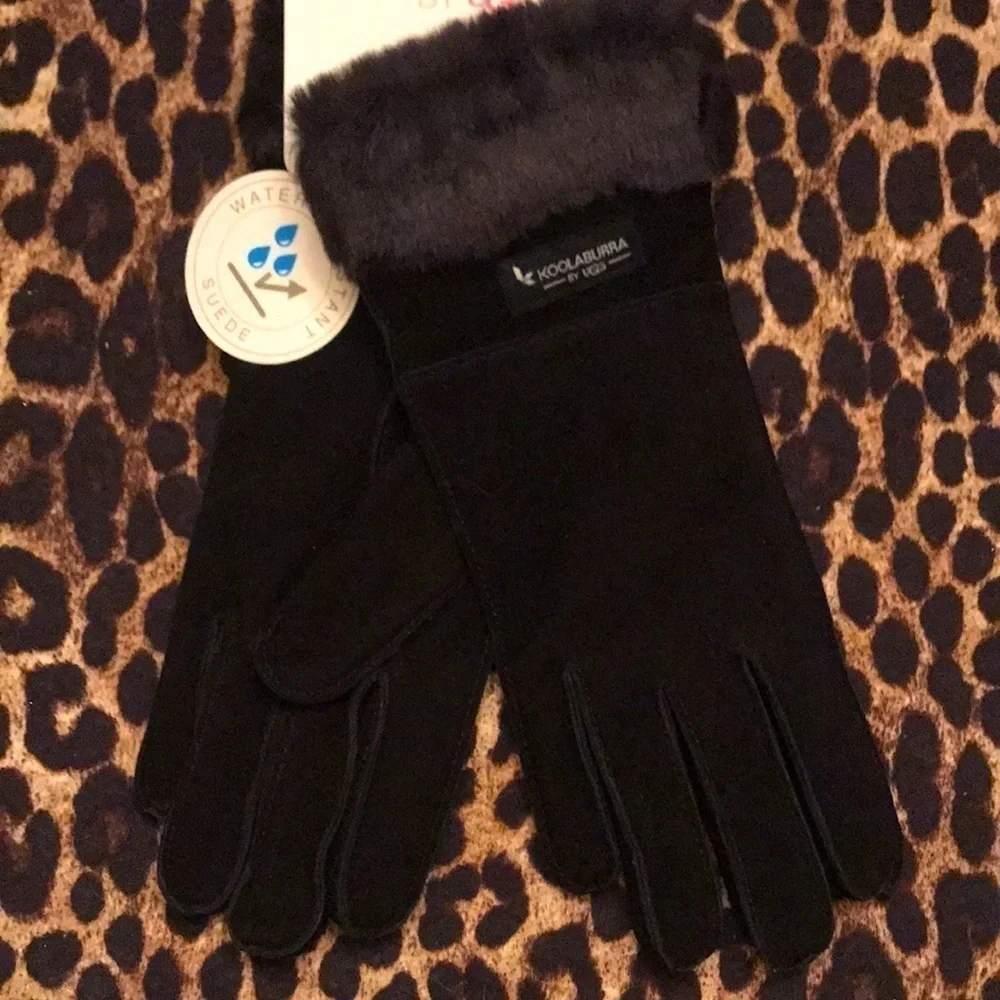 Brand New Koolaburra by UGG Water Resistant Black Suede Gloves